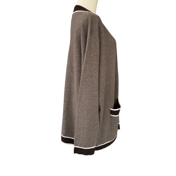 Tuckernuck Lauren Cardigan Sweater Wool Brown Oversized‎ Size XXL - Picture 3 of 9